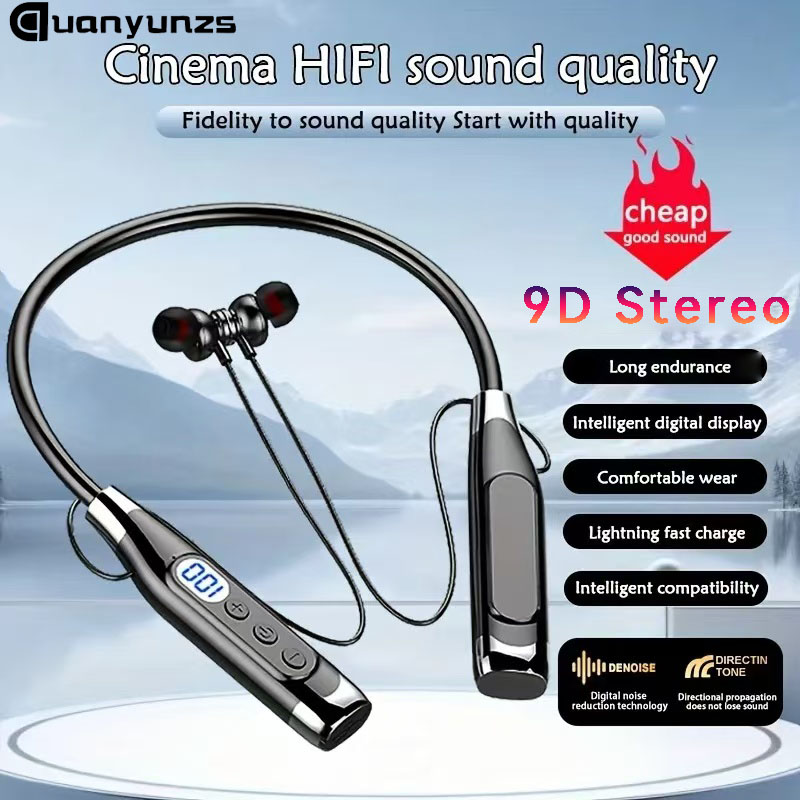 Magnetic Neckband Sports Earphones - Écouteurs sans fil Bluetooth avec suppression