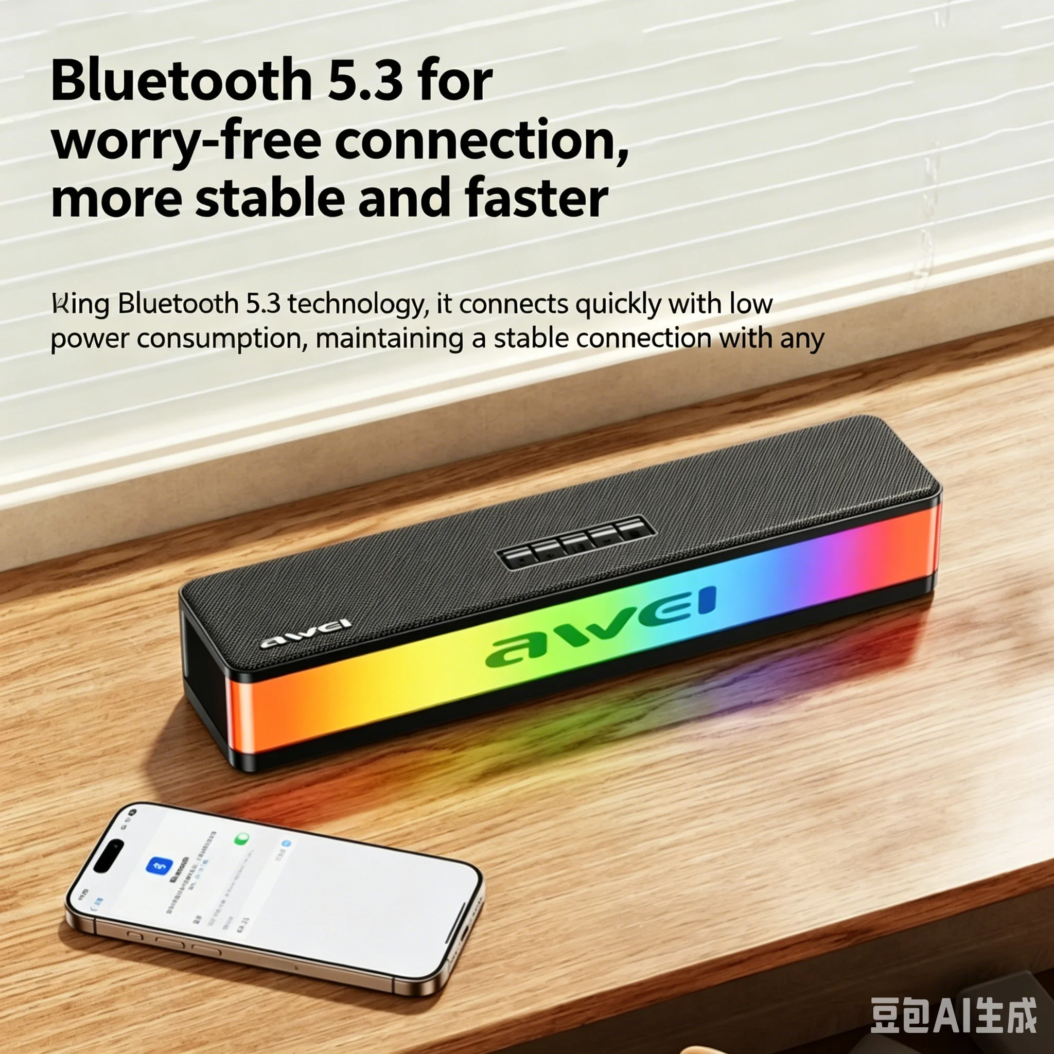 Rgb Computer Soundbar For Pc - Barre de son Bluetooth RGB, 20W,