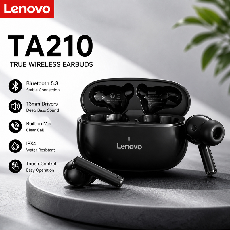 Type C Wired Earphones With Mic - Nouveaux écouteurs Bluetooth sans fil Lenovo