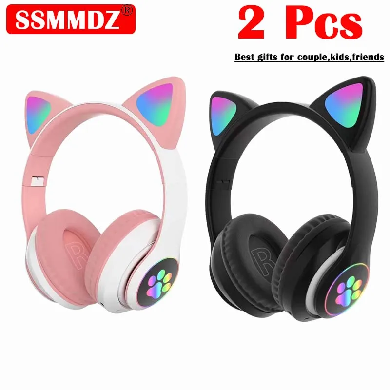 Cat Ear Bluetooth Headset Led - 2 Casques sans fil Bluetooth avec