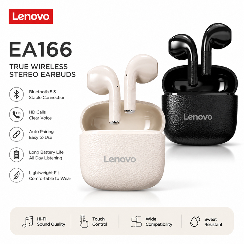 Anc Wireless Over Ear Headphones - Lenovo EA166 – écouteurs sans fil