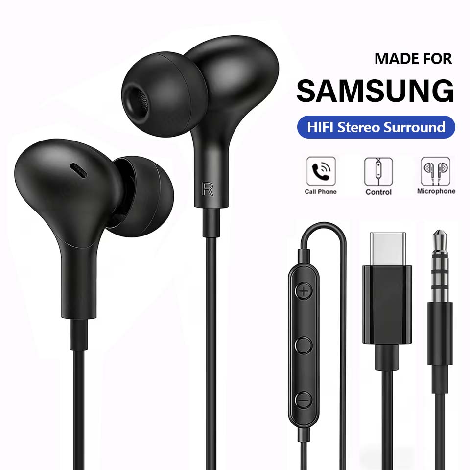Type C Wired Earphones With Mic - Écouteurs USB-C pour Samsung Galaxy S24