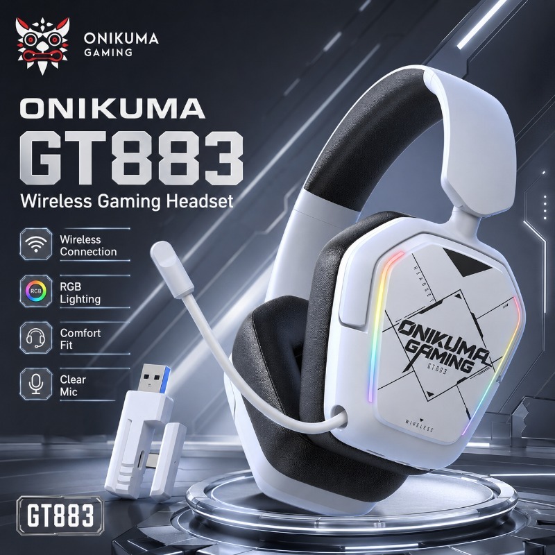 Gaming Headset With Mic Rgb - Casque de jeu sans fil ONIKUMA