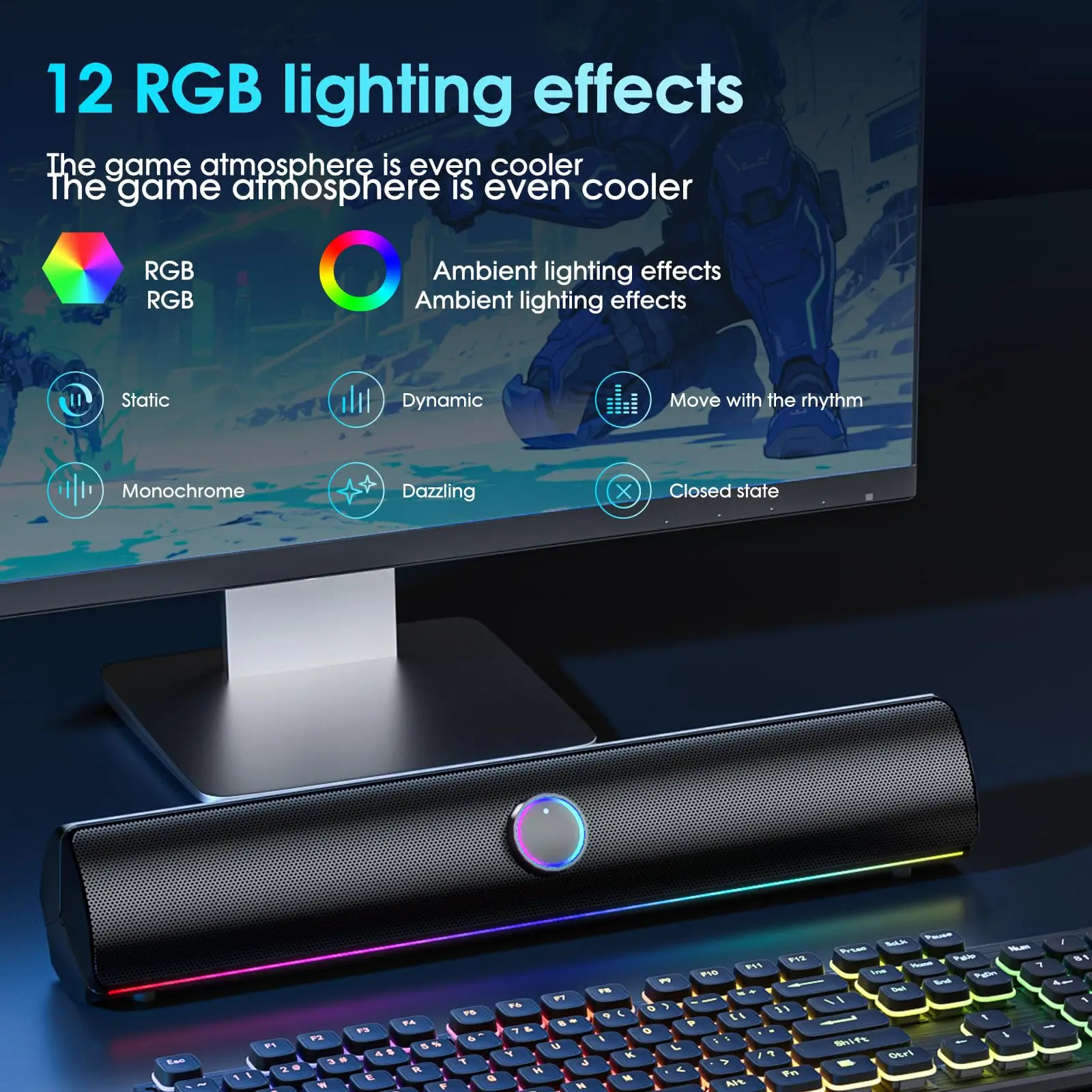 Barre de son gaming, haut-parl - Rgb Computer Soundbar For Pc avis et prix