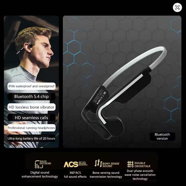 Écouteurs à conduction osseuse - Bone Conduction Running Headphones avis et prix