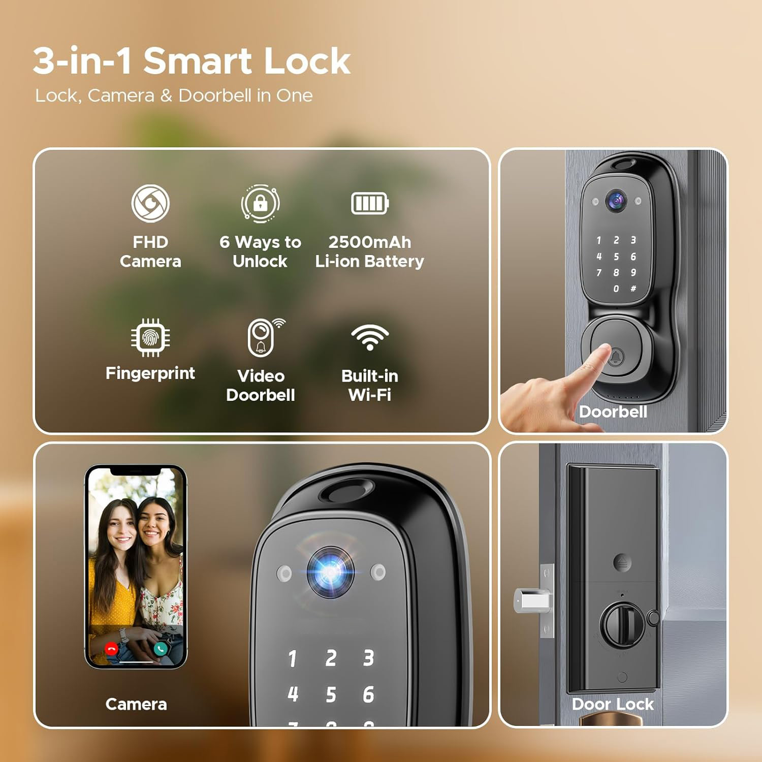 Serrure de porte intelligente  - Cameras avis et prix