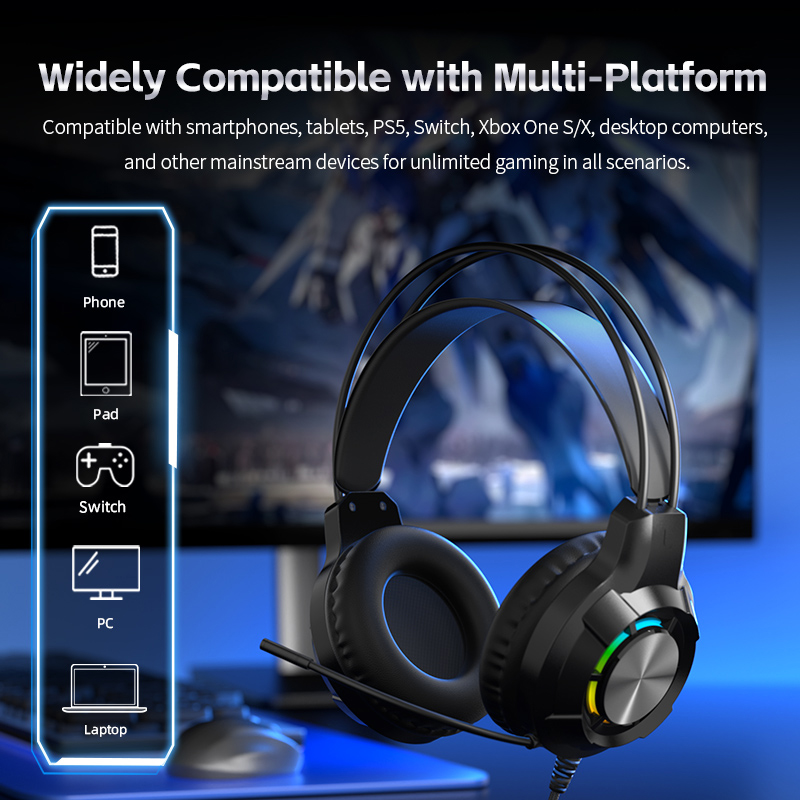 Casque de jeu antibruit écoute - Gaming Headset With Mic Rgb avis et prix