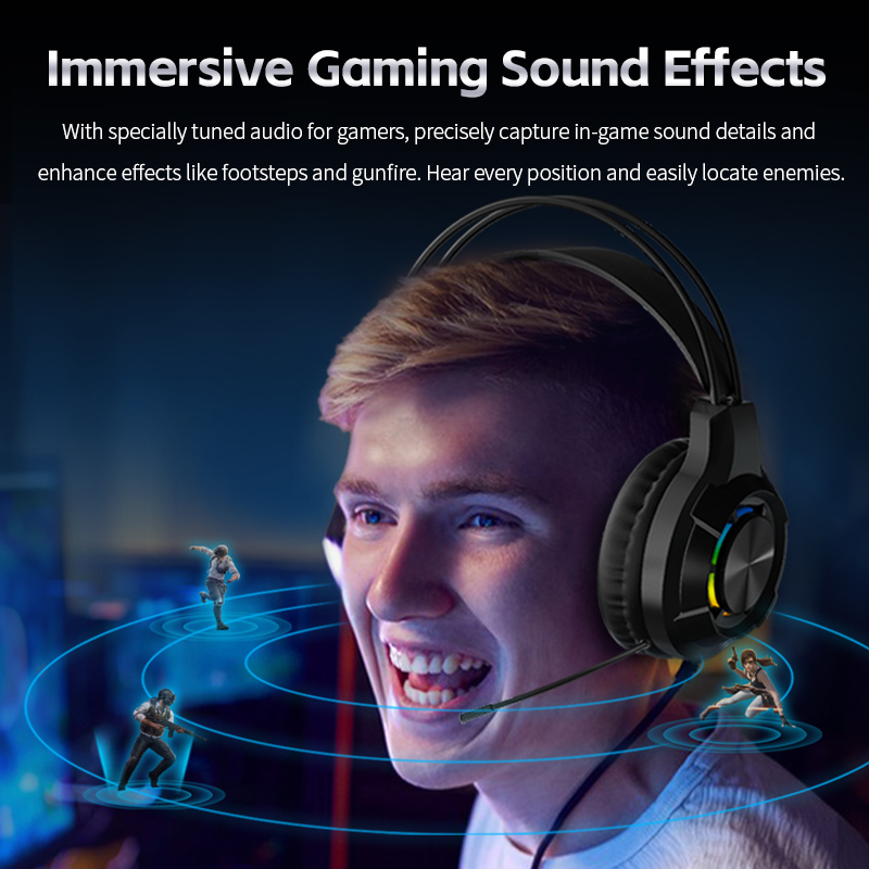 Casque de jeu antibruit écoute - Gaming Headset With Mic Rgb avis et prix
