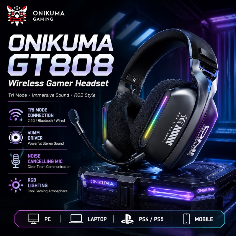 ONIKUMA GT808 – casque de jeu  - Gaming Headset With Mic Rgb avis et prix