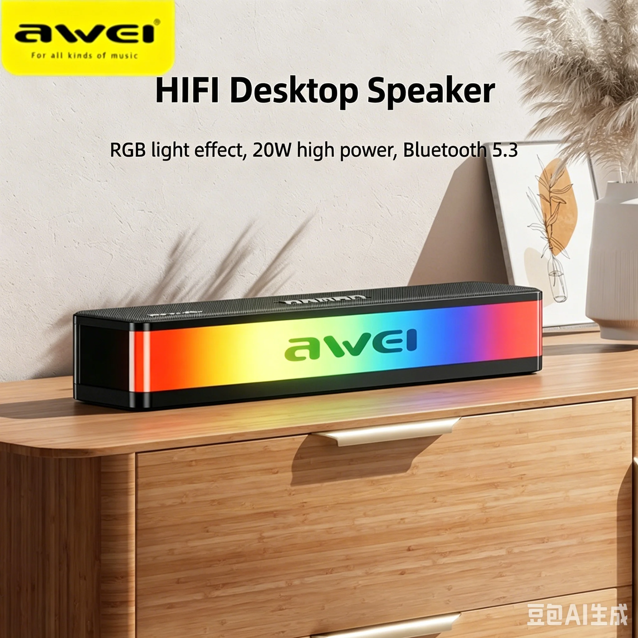 Barre de son Bluetooth RGB, 20 - Rgb Computer Soundbar For Pc avis et prix