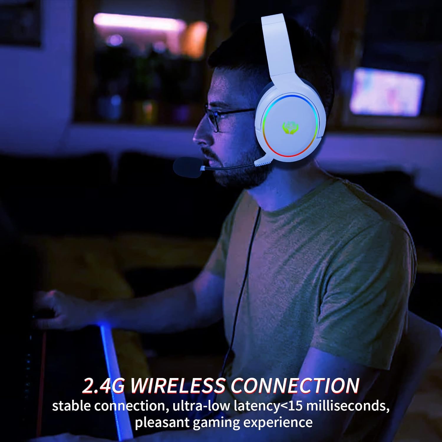 Casque de jeu sans fil HUO JI  - Gaming Headset With Mic Rgb avis et prix
