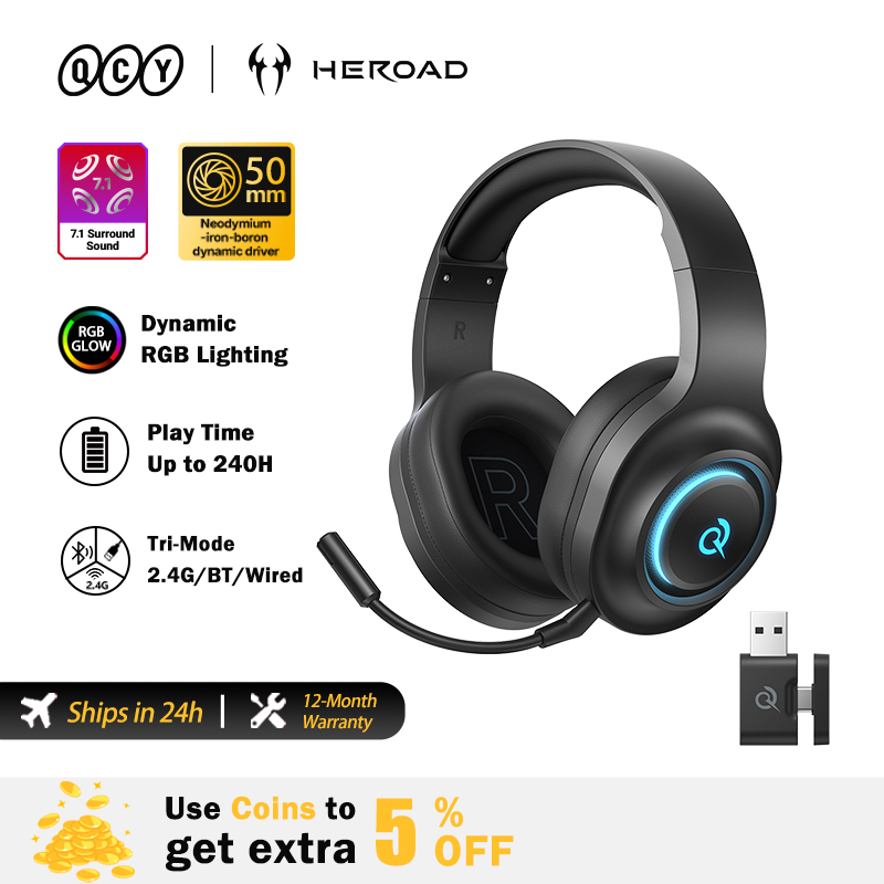 Casque de jeu QCY Heroad V200  - Gaming Headset With Mic Rgb avis et prix