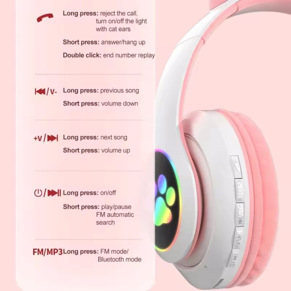 Casque Bluetooth avec oreilles - Cat Ear Bluetooth Headset Led avis et prix