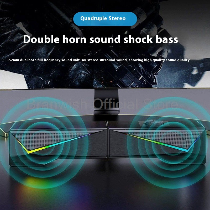 Barre de son de jeu RGB avec b - Rgb Computer Soundbar For Pc avis et prix