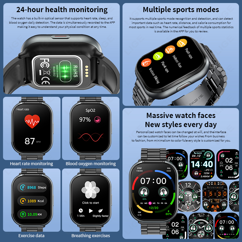 LIGE TWS montre intelligente h - Tws Earbuds Bluetooth 5.3 avis et prix